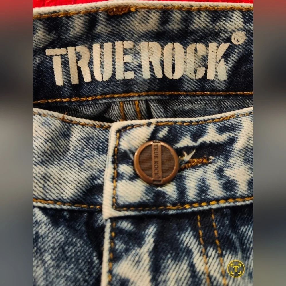 True Rock Men’s Distressed Jeans | Acid Wash Denim | Like New